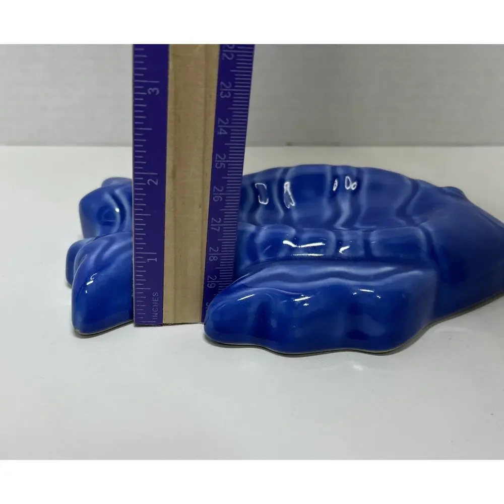 Vtg Treasure Craft Tropical Blue Fish Shaped Ceramic Spoon Rest Soap Dish USA